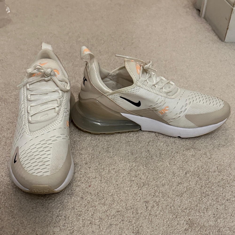 Nike Air Max 270 Beige and White Sneakers